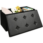 Swanew tabouret rangement pliable coffre de si�ge cube de si�ge banc de si�ge pvc 76x38x38cm noir