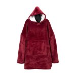 Sweat � capuche 'sherpa' 85x118cm rouge
