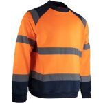 Sweat haute visibilit� � col rond orange fluo / marine t. l - lma - 8083