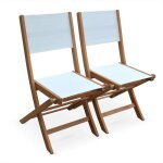Sweeek - lot de 2 chaises de jardin en bois almeria. 2 chaises pliantes eucalyptus huil� et textil�ne ...