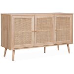 Sweeek - buffet de rangement en cannage 120x39x70cm - bohème - 2 niveaux. 3 portes. pieds scandinaves. ... Sweeek - buffet de rangement en cannage 120x39x70cm - bohème - 2 niveaux. 3 portes. pieds scandinaves. ...