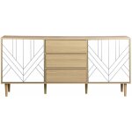 Sweeek - buffet de rangement décor bois et blanc - mika - 2 niveaux. 2 portes. 3 tiroirs. buffet bas. ... Sweeek - buffet de rangement décor bois et blanc - mika - 2 niveaux. 2 portes. 3 tiroirs. buffet bas. ...