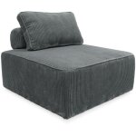 Sweeek - chauffeuse pour canap� modulable velours c�tel� velours c�tel� gris