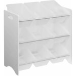 Sweeek - meuble de rangement pour enfant avec 9 casiers. blanc - tobias - mdf d�cor bois naturel. 64x29. ...