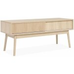 Sweeek - meuble tv d�cor bois. 2 portes coulissantes l 115 x l 40 x h 48cm - linear