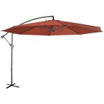 Parasol d�port� �350cm - hardelot - coloris terracotta. structure anthracite. manivelle anti - retour. ...