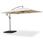 Parasol dport carr 3x3m - hardelot 3x3m - beige - manivelle anti - retour toile dperlante facile ...