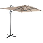 Parasol dport rectangulaire 2x3m - antibes - beige - parasol excentr inclinable. rabattable et rotatif ...