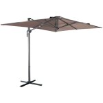 Parasol dport rectangulaire 2x3m - antibes - taupe - parasol excentr inclinable. rabattable et rotatif ...