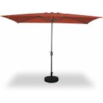 Parasol droit rectangulaire 2x3m - touquet terracotta - m�t central en aluminium orientable et manivelle ...