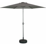 Sweeek - parasol droit rond �300cm - touquet gris - m�t central en aluminium orientable et manivelle ...