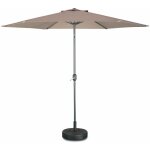 Sweeek - parasol droit rond �300cm - touquet taupe - m�t central en aluminium orientable et manivelle ...