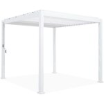 Sweeek - pergola bioclimatique aluminium blanc triomphe 3x3 m lames orientables