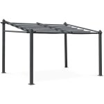 Pergola murale en aluminium - murum 3x4m - toile grise - tonnelle idéale pour votre terrasse. toit retractable ... Pergola murale en aluminium - murum 3x4m - toile grise - tonnelle idéale pour votre terrasse. toit retractable ...