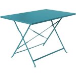 Table de jardin bistrot rectangulaire pliable m�tal 110 x 70cm. 4 places