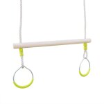 Trapze bois avec paire d?anneaux mtal pour portique de 2  2. 5m. agrs balanoire. accessoire