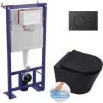 Swiss aqua technologies pack wc bti - autoportant + wc infinitio noir mat sans bride + abattant softclose ...