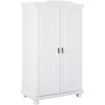 Sydney - armoire 2 portes + penderie bois massif vernis blanc