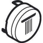 Symbole de bouton - poussoir pour tte de douche pluie grande, finition mate noble