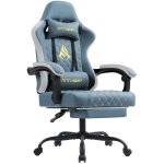 Symino chaise de gamer ergonomique, chaise gaming avec soutien lombaire repose - pieds, fauteuil de bureau ...