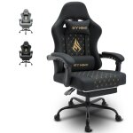 Symino chaise de gamer ergonomique, chaise gaming avec soutien lombaire repose - pieds, fauteuil de bureau ...