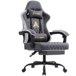 Symino chaise de gamer ergonomique, chaise gaming avec soutien lombaire repose - pieds, fauteuil de bureau ...