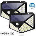 Sysled ? lot de 2 projecteurs solaires noirs avec d�tecteur de mouvement ? 1000 lumens ? angle d'�clairage ...