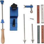 Syst�me d'aff�tage de couteaux de cuisine avec 4 pierres � aiguiser, professionnel, angle fixe, en acier ...