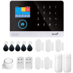 Syst�me d'alarme sans fil wi - fi + gsm 433mhz, d�tecteurs porte et mouvement, commande vocale google, ...
