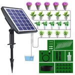 Systeme d'arrosage automatique solaire, kit d'irrigation goutte a goutte, avec minuterie pour balcons, ...
