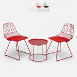 Table + 2 chaises de jardin int�rieur et ext�rieur design moderne etzy - rouge
