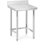 Royal catering - table adosse inox professionnelle plan de travail prparation 6464 cm 200 kg