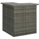 Table d'angle de bar gris 100x50x105 cm r�sine tress�e