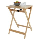 Table pliante en bambou lugo avec plateau et plateau, 3in1 wenko
