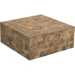 Beliani - table d'appoint en bois de tek rectangulaire design mosaque  cubes moderne gambo
