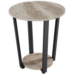 Table d'appoint bout de canapé en bois industriel rond à 2 niveaux table de chevet guéridon style rétro ... Table d'appoint bout de canapé en bois industriel rond à 2 niveaux table de chevet guéridon style rétro ...