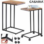 Casaria - table d'appoint bout de canap avec roulettes cadre en mtal desserte de lit support ordinateur ...
