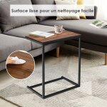Costway - table d'appoint / bout de canap de salon en forme u - bois mdf et mtal de style industriel ...