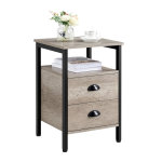 Yaheetech - table d'appoint table de chevet industrielle en bois cadre en métal bout de canapé avec compartime ... Yaheetech - table d'appoint table de chevet industrielle en bois cadre en métal bout de canapé avec compartime ...