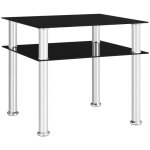 Table d'appoint noir 45x50x45 cm verre tremp� vidaxl
