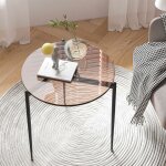 Unho - table d'appoint pour salon - bout de canapé ronde en verre trempé guéridon de design moderne - ... Unho - table d'appoint pour salon - bout de canapé ronde en verre trempé guéridon de design moderne - ...