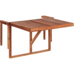 Table de balcon rabattable en bois d'acacia foncé pour balustrade idéal pour les petits espaces extérieurs ... Table de balcon rabattable en bois d'acacia foncé pour balustrade idéal pour les petits espaces extérieurs ...