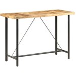 Table de bar 150x70x107 cm bois de manguier brut