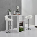 [en. casa] - table de bar bonn 3 tagres 117 x 57 x 107 cm blanc
