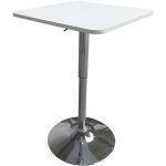 Happy garden - table de bar carr�e blanche et chrome luke