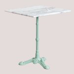 Table de bar carr�e en marbre moka sklum l'�le du paradis vert