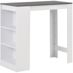 Table de bar avec �tag�re blanc 110x50x103 cm