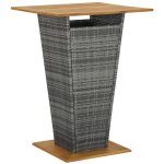 Vidaxl - table de bar gris 80x80x110 cm résine tressée et bois d'acacia Vidaxl - table de bar gris 80x80x110 cm résine tressée et bois d'acacia