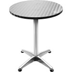 Table de bar haute, 2 en 1, aluminium, hauteur réglable : 70 ou 110 cm, argent Table de bar haute, 2 en 1, aluminium, hauteur réglable : 70 ou 110 cm, argent