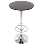 Hhg - table de bar / table haute bari, ronde, avec repose - pied, 109x60x60cm, noir Hhg - table de bar / table haute bari, ronde, avec repose - pied, 109x60x60cm, noir